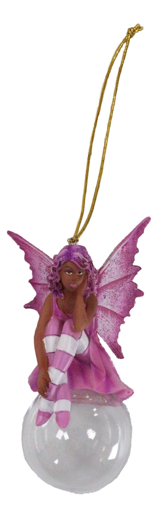 Ebros Gift Pink Peony Bubble Rider Fairy Hanging Ornament Amy Brown Holiday Collection