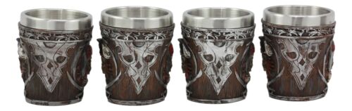 Ebros Gift Pirate Captain And Buccaneer Skeleton Shot Glasses 2-Ounce Set Of 4 Novelties