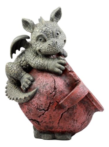 Ebros Gift Playful Climbing Dragon Baby Planter Pot Home Patio Garden Decor Statue 12.5"H