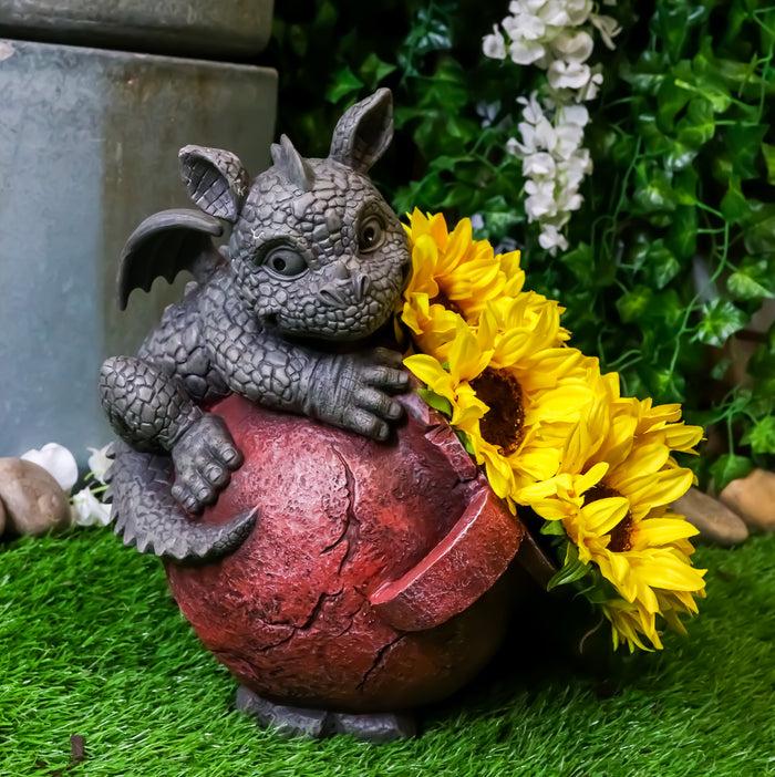 ebros gift Playful Climbing Dragon Baby Planter Pot Home Patio Garden Decor Statue 12.5"H