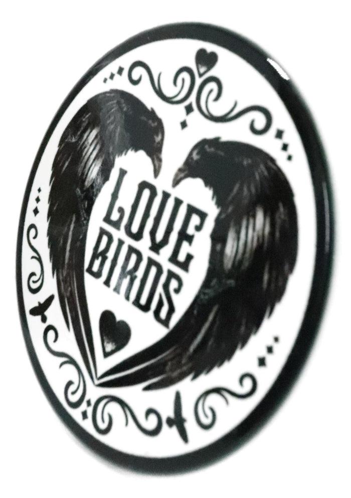 Ebros Gift Poe's Raven Heart Love Birds Ceramic Coaster Set Of 4 Tiles With Cork Backing