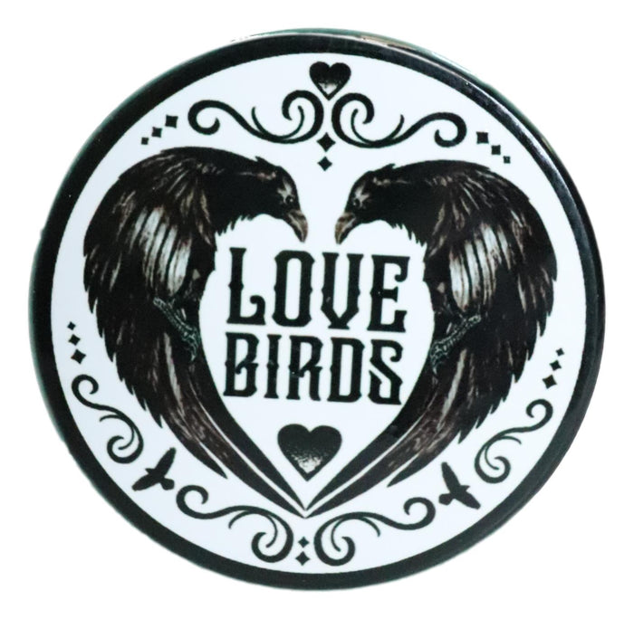Ebros Gift Poe's Raven Heart Love Birds Ceramic Coaster Set Of 4 Tiles With Cork Backing