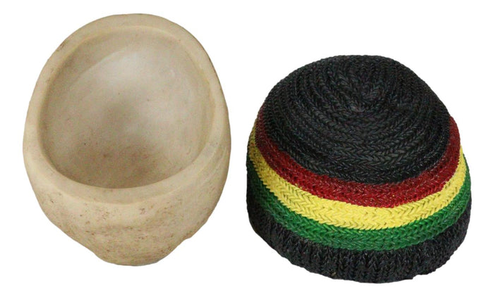 Ebros Gift Positive Good Vibes Gypsy Rasta Skull With Beanie Hat Smoking Decorative Box