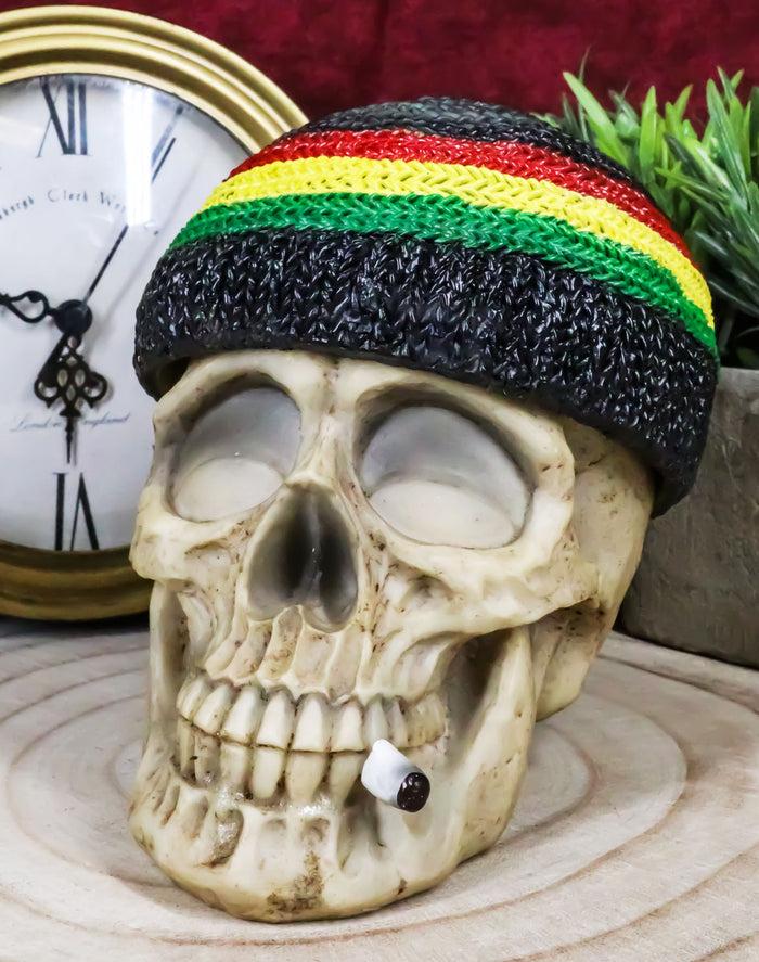 ebros gift Positive Good Vibes Gypsy Rasta Skull With Beanie Hat Smoking Decorative Box