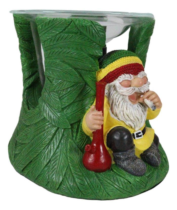 Ebros Gift Positive Vibes Gypsy Rasta Gnome With Hat And Bong Electric Tart Oil Burner