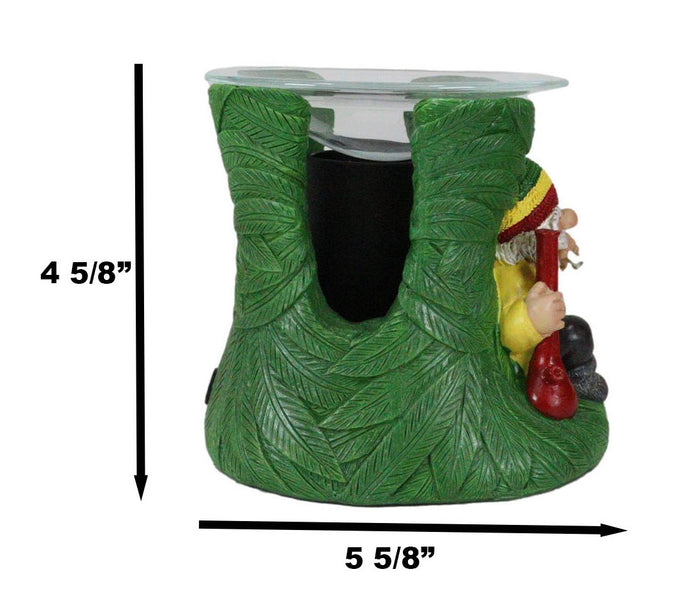Ebros Gift Positive Vibes Gypsy Rasta Gnome With Hat And Bong Electric Tart Oil Burner