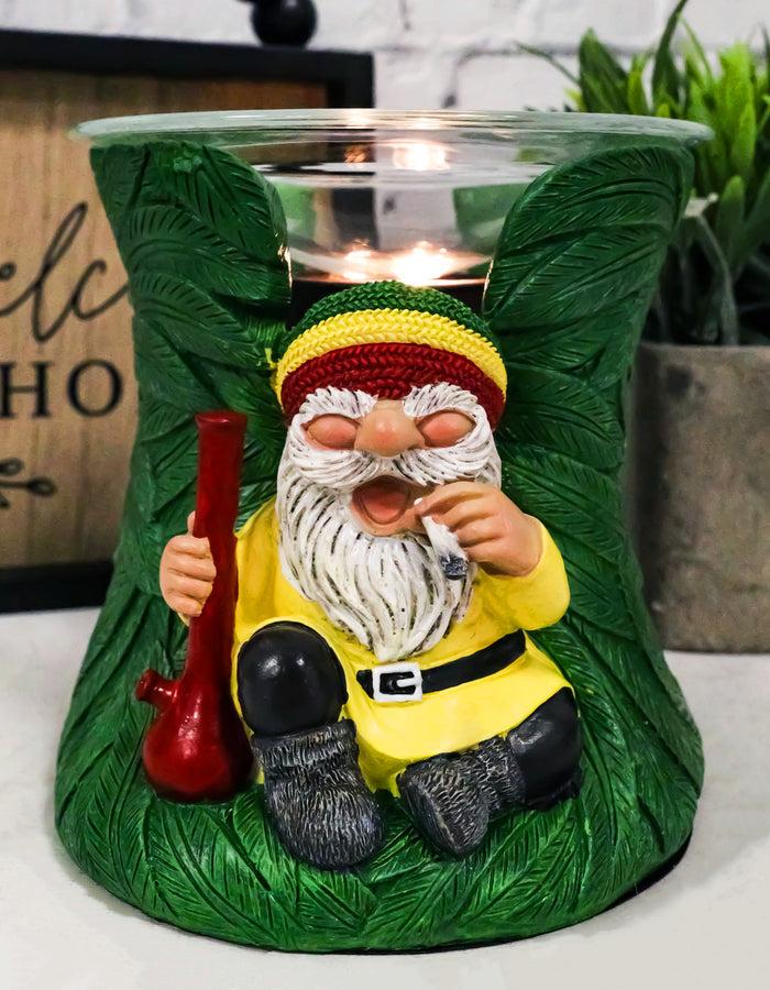 ebros gift Positive Vibes Gypsy Rasta Gnome With Hat And Bong Electric Tart Oil Burner