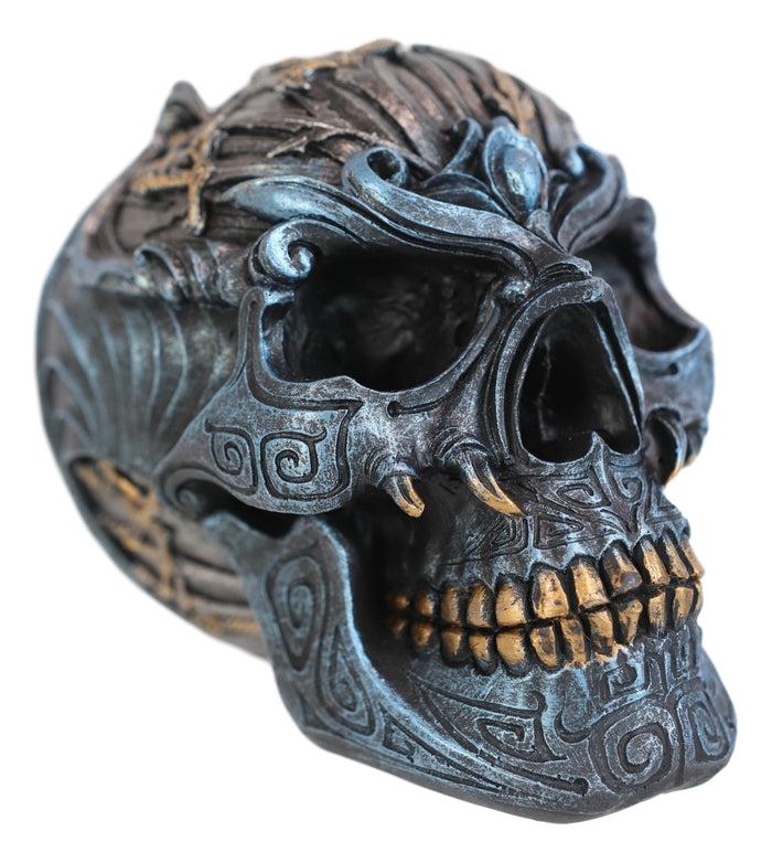 Ebros Gift Predator Bat Cranium Skull With Valyrian Steel Blade Swords Decorative Figurine