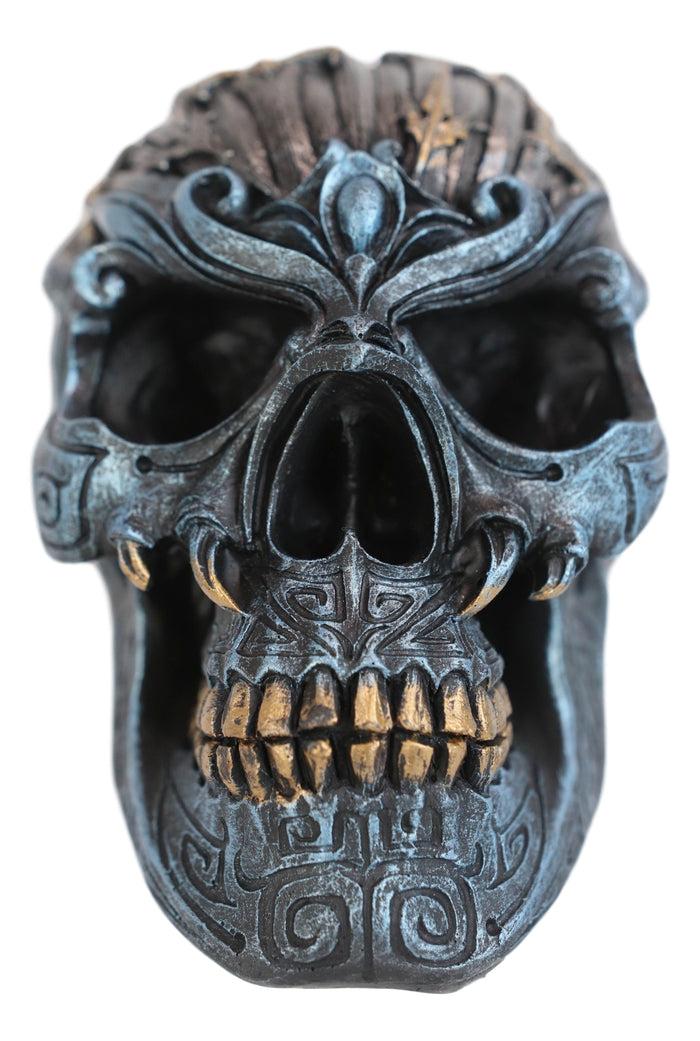 Ebros Gift Predator Bat Cranium Skull With Valyrian Steel Blade Swords Decorative Figurine