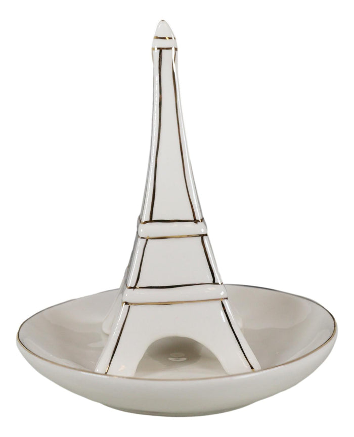 Ebros Gift Pretty France Paris Eiffel Tower Decorative Ceramic Jewelry And Ring Holder Dish