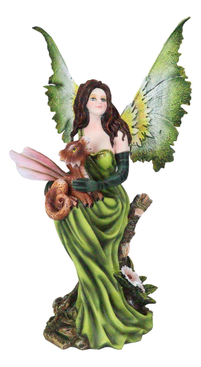 Ebros Gift Princess Of The Forest Tribal Fairy With Red Dragon Pixie Wyrmling Statue