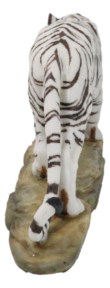 Ebros Gift Prowling Fierce Leucistic Winter White Bengal Tiger Figurine 11.25" L