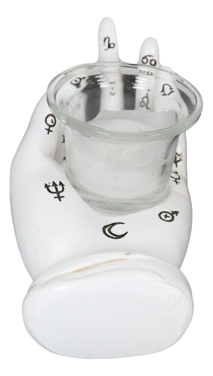 Ebros Gift Psychic Fortune Teller Chirology Palmistry Hand Palm Votive Candle Holder Decor