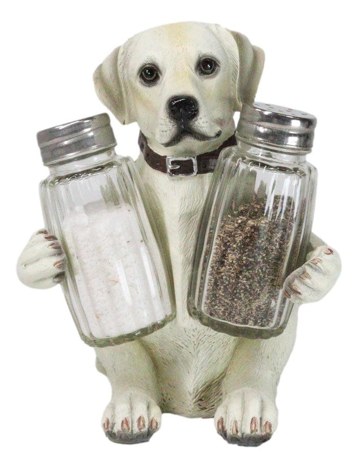 ebros gift Pup And Spice Wide Eyed Cute Labrador Puppy Dog Glass Salt & Pepper Shakers Set