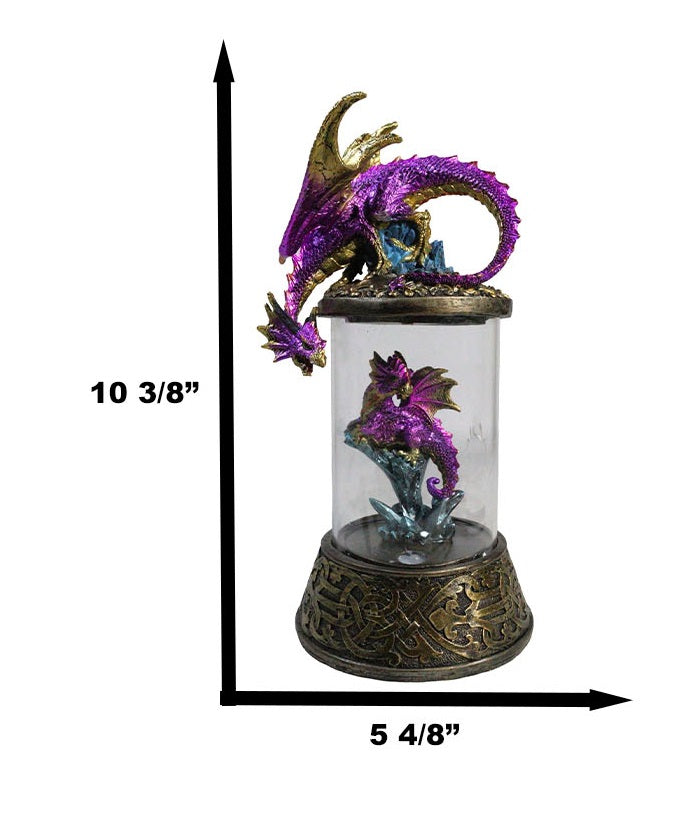 Ebros Gift Purple Dragon Guarding Hatchling Celtic Knot Canister Backflow Incense Burner