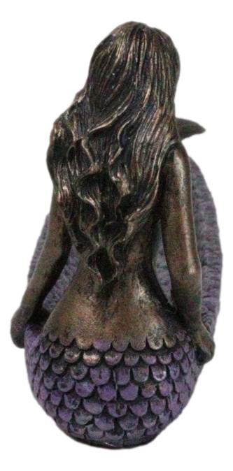 Ebros Gift Purple Hues Ocean Mermaid Ariel Sitting With Tail Out Basin Catch Incense Burner