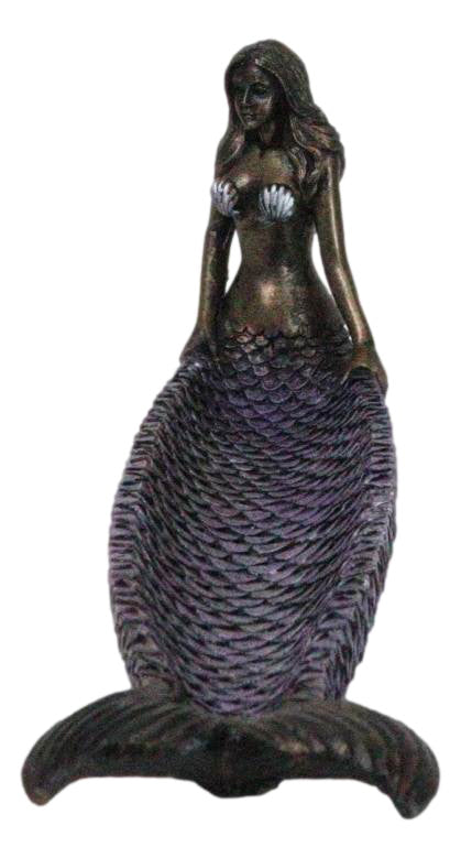 Ebros Gift Purple Hues Ocean Mermaid Ariel Sitting With Tail Out Basin Catch Incense Burner