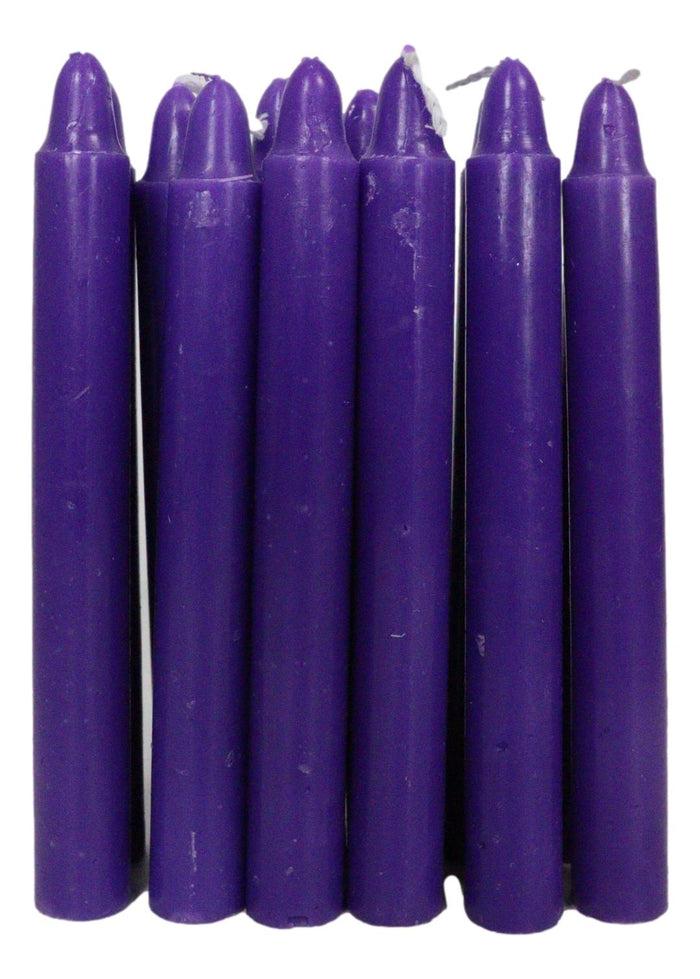 Ebros Gift Purple Rich Prosperity Pack Of 12 Wicca Occult Witch Ritual Spell Chime Candles