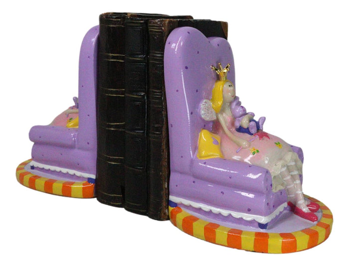 Ebros Gift Purple Whimsical Fairy Queen Sitting On Giant Sofa Money Coin Savings Piggy Bank