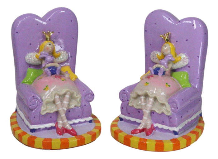 ebros gift Purple Whimsical Fairy Queen Sitting On Giant Sofa Money Coin Savings Piggy Bank