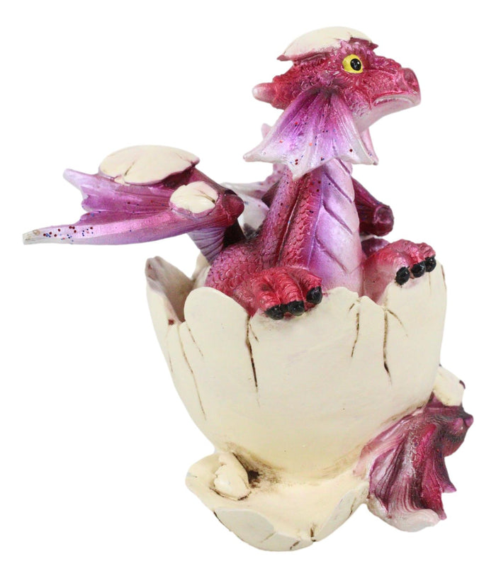Ebros Gift Puzzled Red Dragon Baby In Egg Figurine 3.25"H Dragon Hatchling Fossil Egg Decor