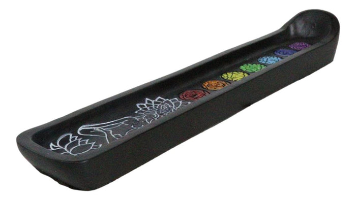 Ebros Gift Rainbow 7 Chakras Mandala Spiral Goddess Yoga Meditation Incense Burner Figurine