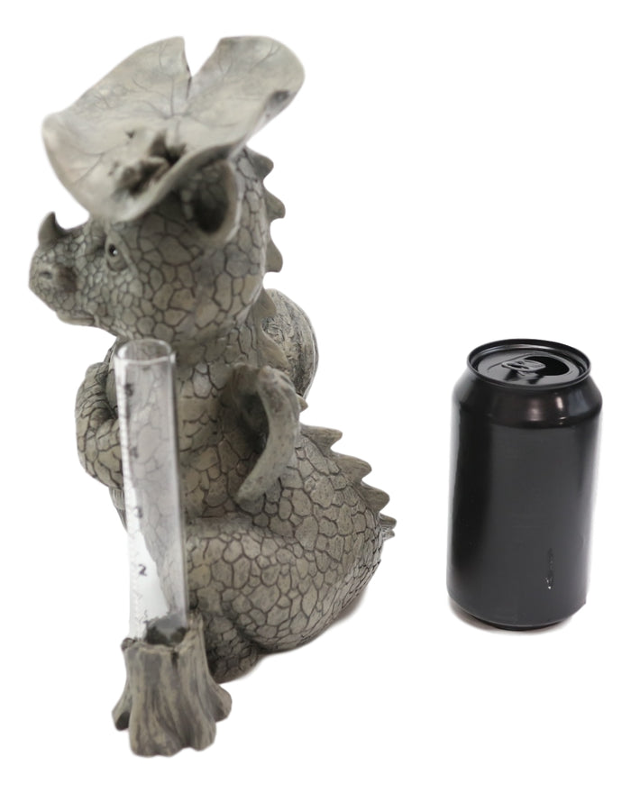 Ebros Gift Raindrops Keep Falling On My Head Dragon With Lilypad Umbrella Rain Gauge Statue
