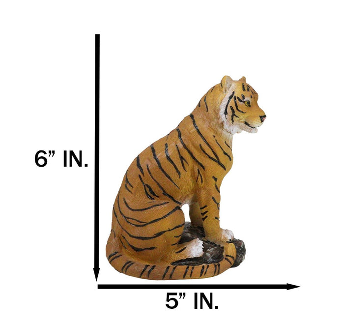 Ebros Gift Rainforest Jungle Apex Predator Orange Bengal Tiger Sitting On Rock Figurine