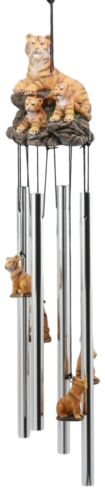Ebros Gift Raja Bengal Tiger With Cubs Family Resonant Relaxing Wind Chime Garden Patio