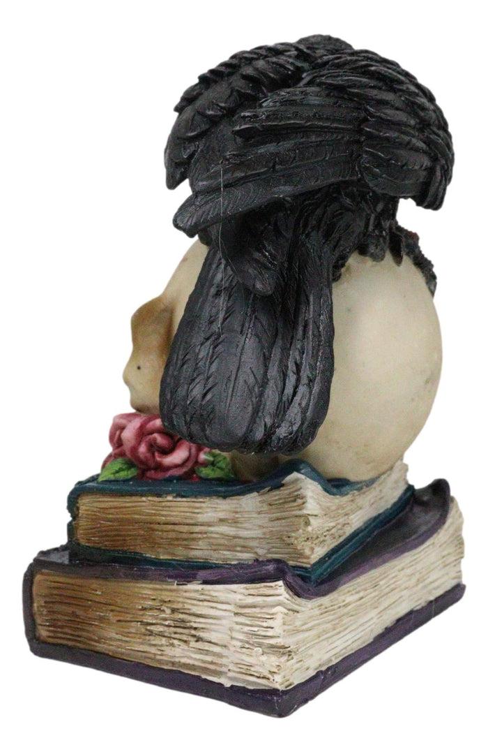 Ebros Gift Raven Crow Perching On Skull With LED Eyes And Spell Books Of Prophecy Figurine