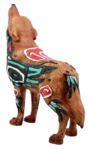 Ebros Gift Raven Crow Scavenger Native Tribal Howling Wolf Totem Spirit Figurine 6.25"L