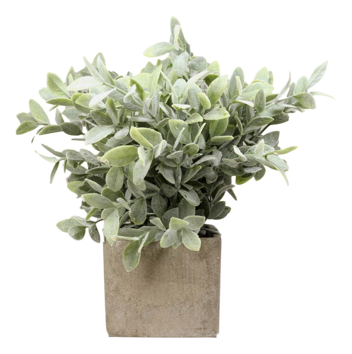 Ebros Gift Realistic Artificial Botanica Sage Bush Faux Plant Fern Grass In Pot 12"H