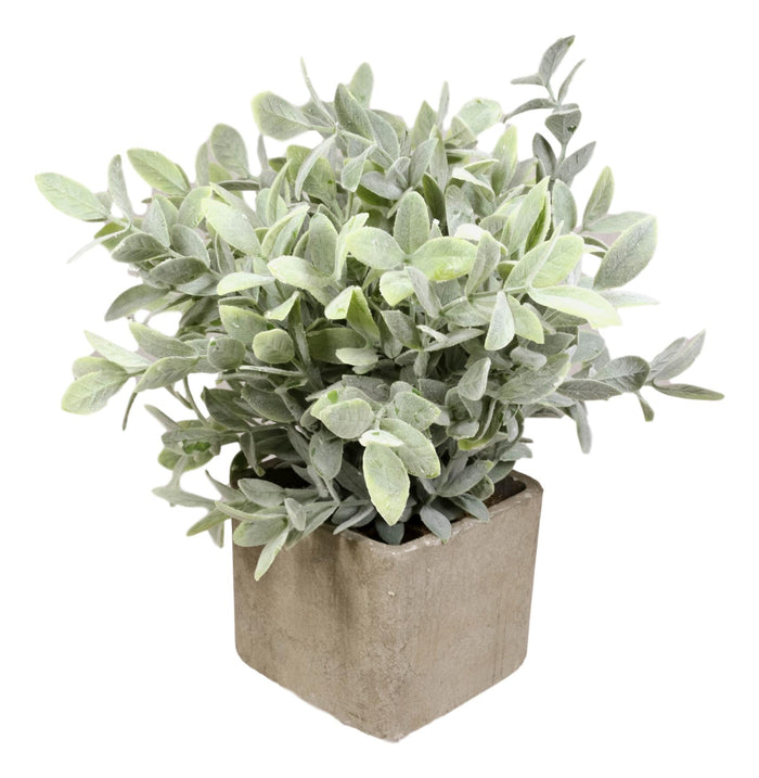 Ebros Gift Realistic Artificial Botanica Sage Bush Faux Plant Fern Grass In Pot 12"H