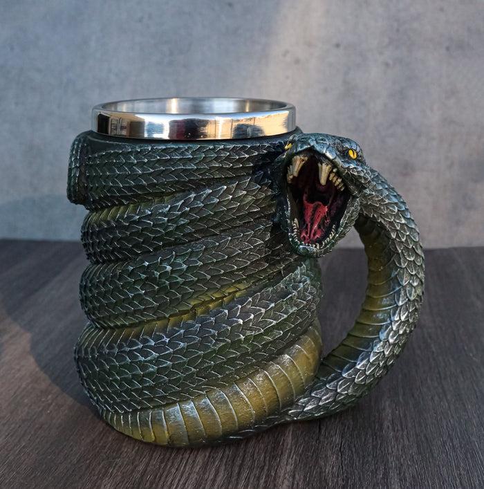 ebros gift Realistic Ferocious Slithering Serpent Snake With Venomous Fangs Coffee Mug Cup