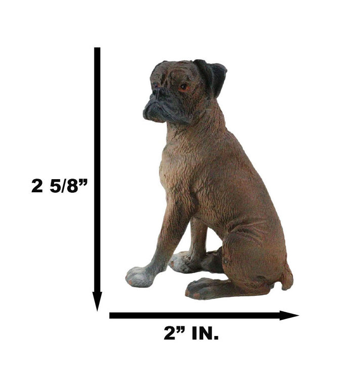 Ebros Gift Realistic Pet Pal Adorable Sitting Brindle Boxer Dog Dollhouse Mini Figurine