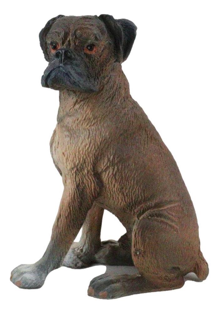 Ebros Gift Realistic Pet Pal Adorable Sitting Brindle Boxer Dog Dollhouse Mini Figurine