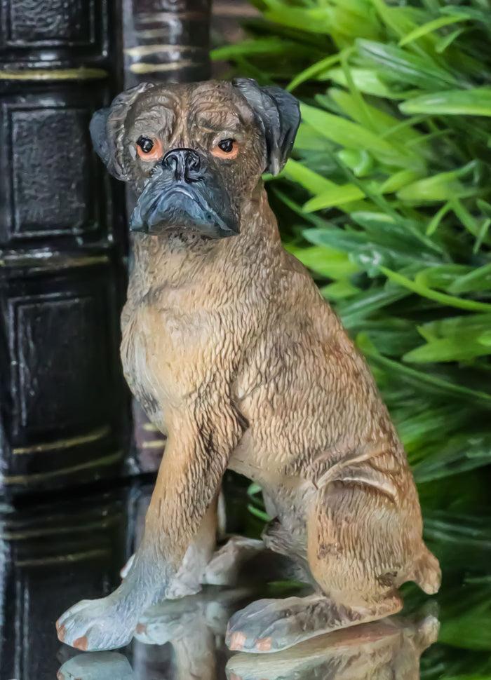 ebros gift Realistic Pet Pal Adorable Sitting Brindle Boxer Dog Dollhouse Mini Figurine