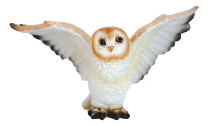 Ebros Gift Realistic Woodlands Wildlife Common Barn Owl Bird Spreading Its Wings Statue 8"W