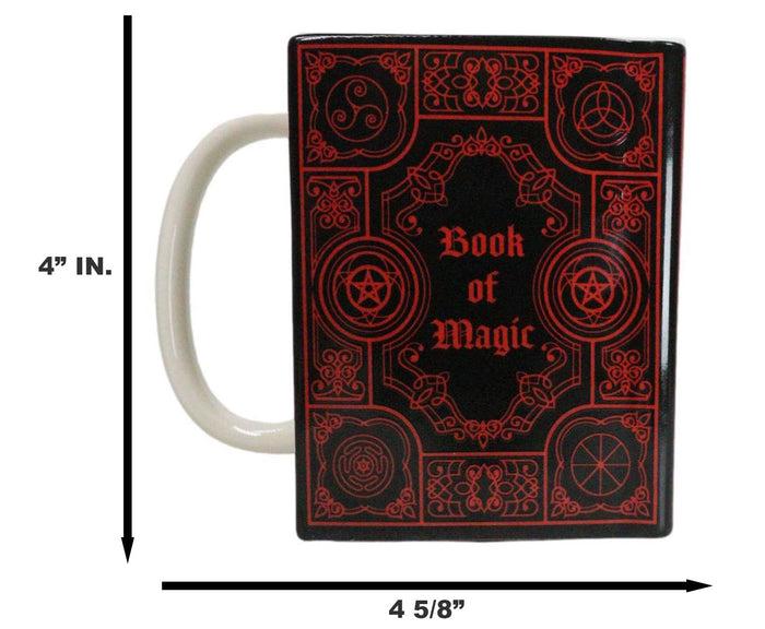 Ebros Gift Red Book Of Magic Witchcraft New Age Arcane Arts Ceramic Boxy Square Shaped Mug