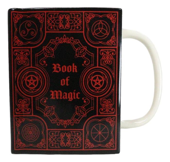 Ebros Gift Red Book Of Magic Witchcraft New Age Arcane Arts Ceramic Boxy Square Shaped Mug
