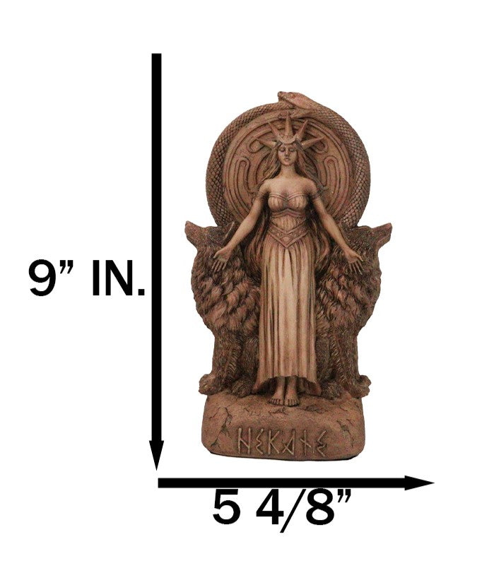 Ebros Gift Red Clay Finish Pagan Wicca Deity Hecate With She Dogs Triple Goddess Figurine