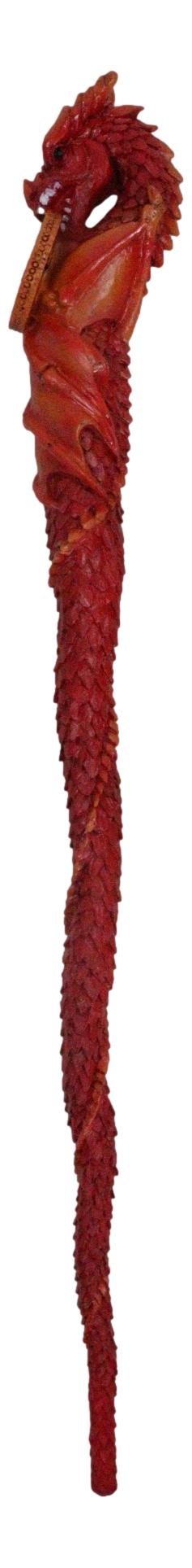 Ebros Gift Red Fire Flamethrower Drake Elemental Dragon Fantasy Cosplay Magic Wand 14" L