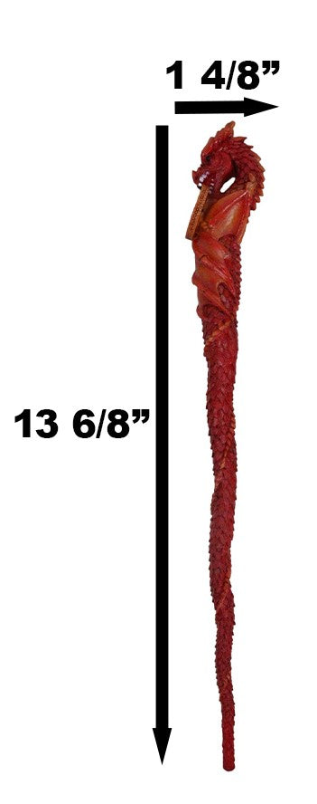 Ebros Gift Red Fire Flamethrower Drake Elemental Dragon Fantasy Cosplay Magic Wand 14" L