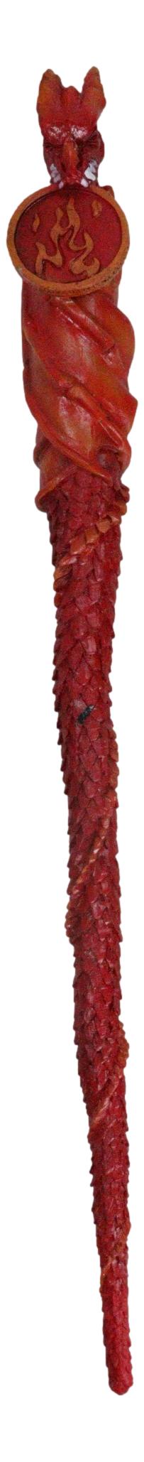 Ebros Gift Red Fire Flamethrower Drake Elemental Dragon Fantasy Cosplay Magic Wand 14" L