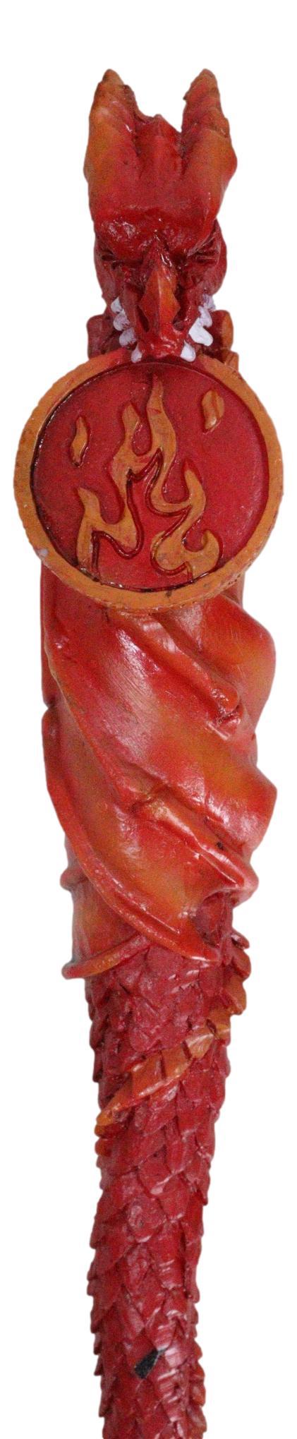 ebros gift Red Fire Flamethrower Drake Elemental Dragon Fantasy Cosplay Magic Wand 14" L