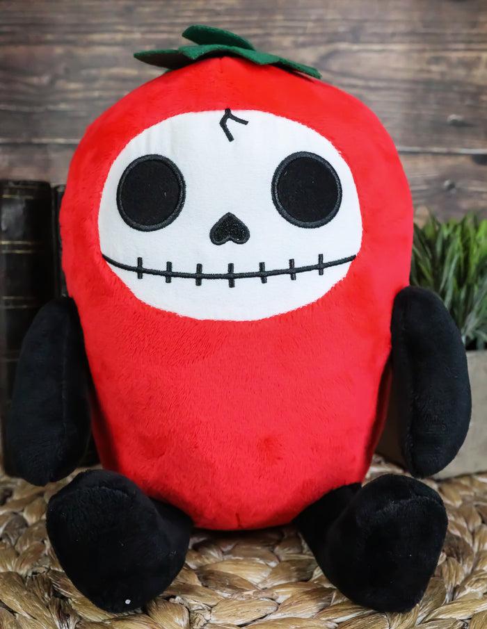 ebros gift Red Hot Chilito Pepper Furrybones Skeleton Plush Toy Doll 8.5"H Furry Bones