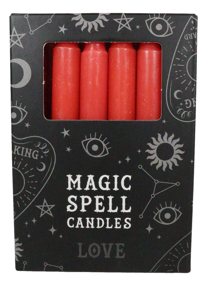 Ebros Gift Red Love Romance Pack Of 12 Wicca Occult Witch Ritual Spell Chime Candles