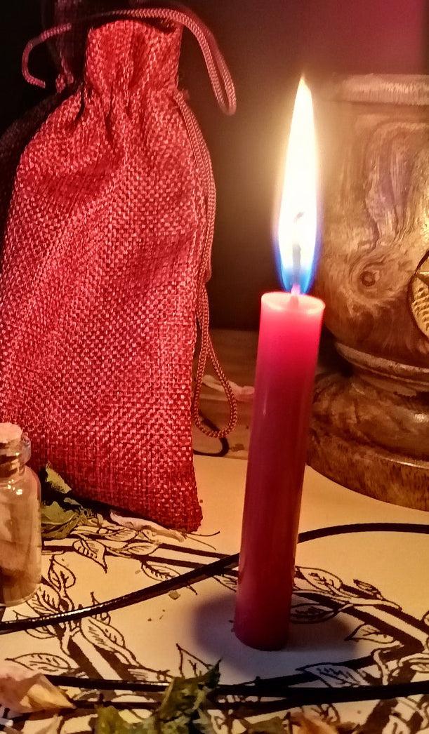 ebros gift Red Love Romance Pack of 12 Wicca Occult Witch Ritual Spell Chime Candles