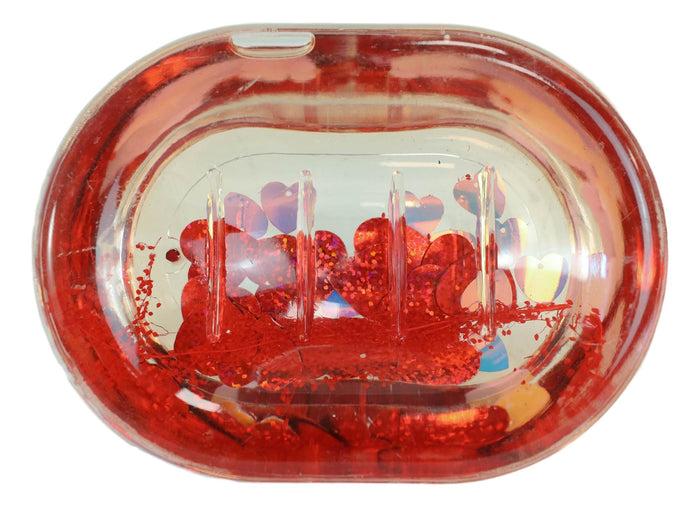 Ebros Gift Red Pink Valentine Hearts 5 Piece Chic Bathroom Vanity Accessories Gift Set