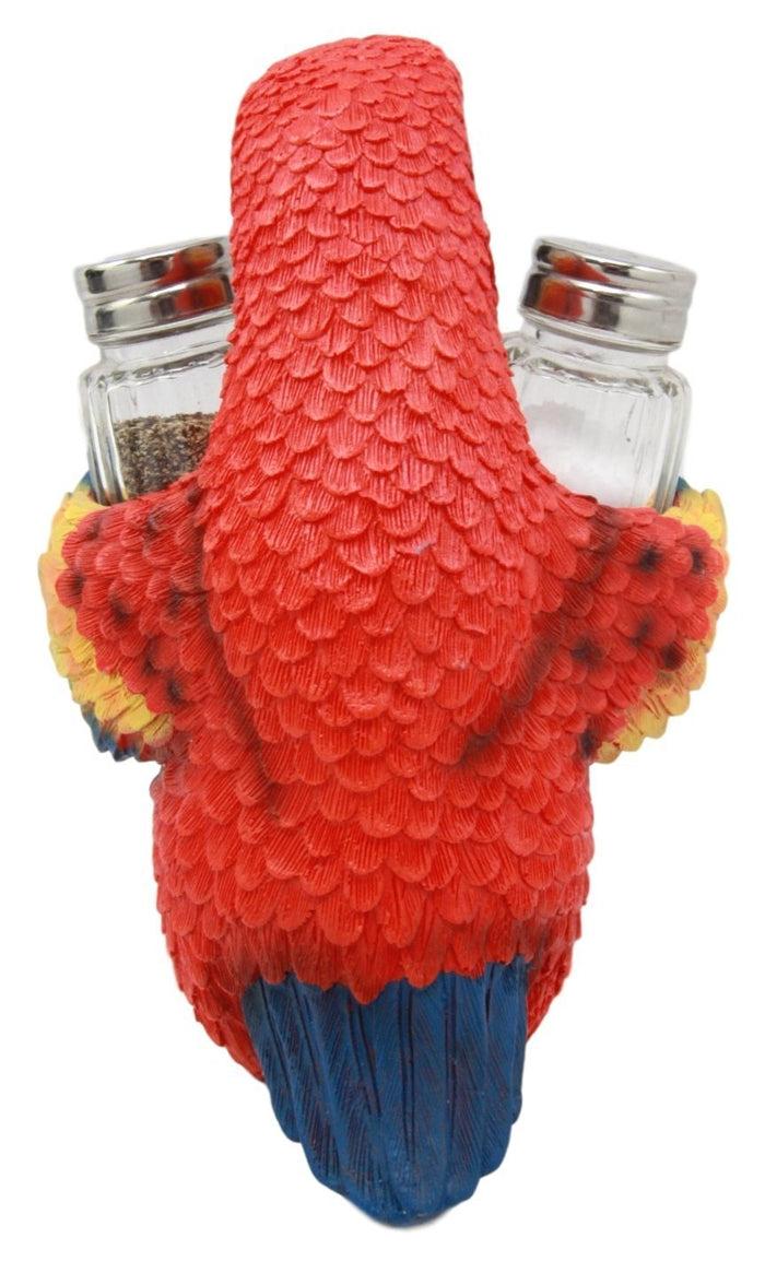 Ebros Gift Red Scarlet Macaw Parrot Wine Bottle And Salt Pepper Shakers Holder Figurine Set